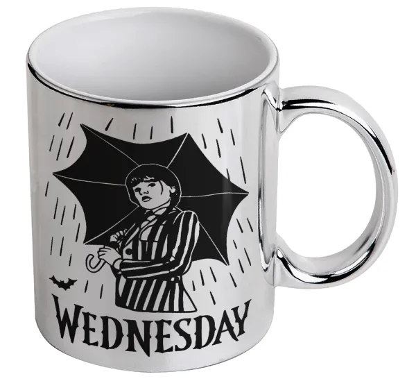 Wednesday Addams — Κούπα κεραμική, ασημένια καθρέπτης, 330ml