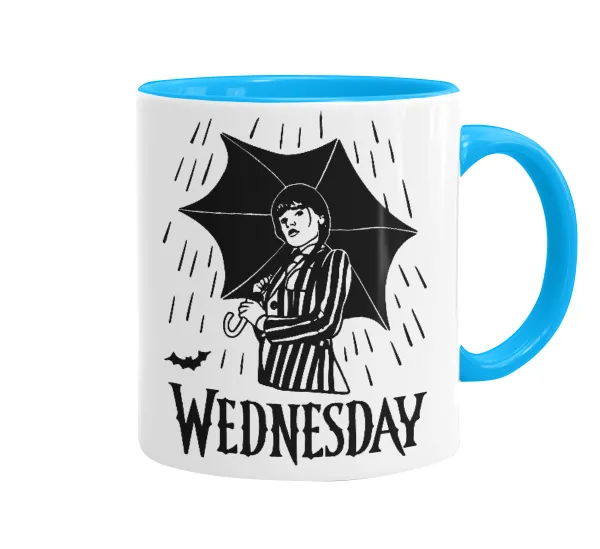 Wednesday Addams — Κούπα χρωματιστή γαλάζια, κεραμική, 330ml