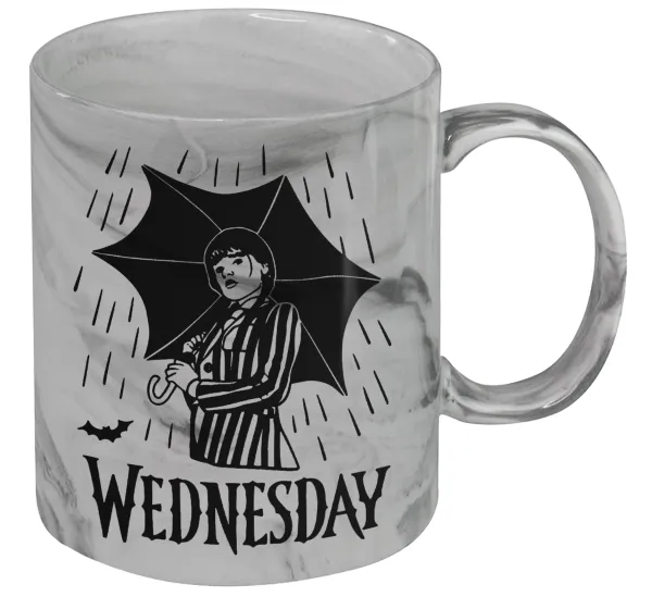 Wednesday Addams — Κούπα κεραμική, marble style (μάρμαρο), 330ml