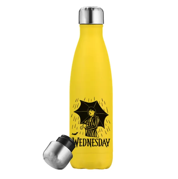 Wednesday Addams — Yellow Stainless Steel Metallic Thermos, double-walled, 500ml