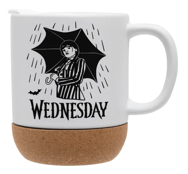 Wednesday Addams — Κούπα, κεραμική με βάση φελού και καπάκι (ΜΑΤ), 330ml