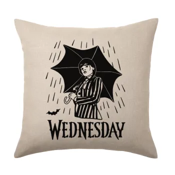 Wednesday Addams, Μαξιλάρι καναπέ ΛΙΝΟ 40x40cm περιέχεται το  γέμισμα