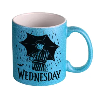 Wednesday Addams, Κούπα Σιέλ Glitter που γυαλίζει, κεραμική, 330ml