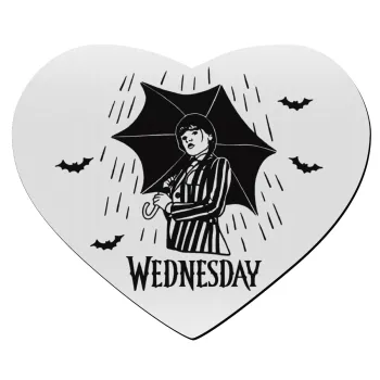 Wednesday Addams, Mousepad καρδιά 23x20cm