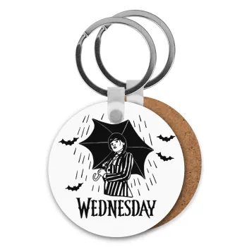 Wednesday Addams, Μπρελόκ Ξύλινο στρογγυλό MDF Φ5cm