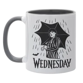 Wednesday Addams, Κούπα χρωματιστή γκρι, κεραμική, 330ml