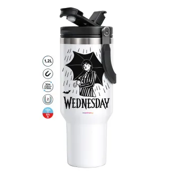 Wednesday Addams, Mega Tumbler με καπάκι, διπλού τοιχώματος (θερμό) 1,2L