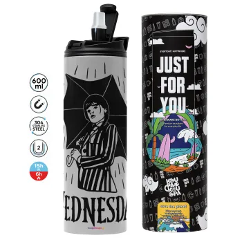 Wednesday Addams, Tumbler stainless steel GREY 600ml