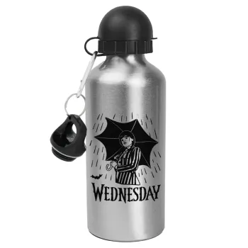 Wednesday Addams, Metallic water jug, Silver, aluminum 500ml
