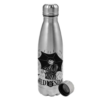 Wednesday Addams, Metallic water bottle, stainless steel, 750ml