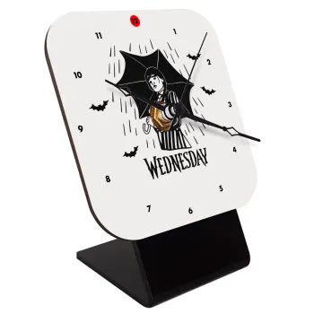 Wednesday Addams, Επιτραπέζιο ρολόι ξύλινο με δείκτες (10cm)
