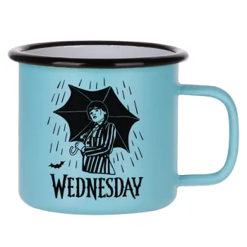 Wednesday Addams, Κούπα Μεταλλική εμαγιέ ΜΑΤ σιέλ 360ml