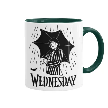 Wednesday Addams, Mug colored green, ceramic, 330ml