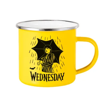 Wednesday Addams, Yellow Enamel Metallic Cup 360ml