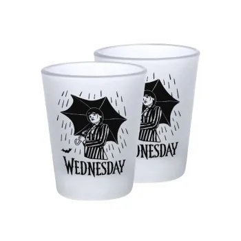 Wednesday Addams, Σφηνοπότηρα γυάλινα 45ml του πάγου (2 τεμάχια)
