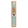 Easter Set, wooden keychain & aromatic flat Easter candle (30cm) (TURQUOISE)