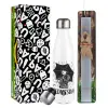Easter candle, metallic white thermos bottle (500ml) & aromatic flat candle (30cm) (GRAY)