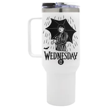 Wednesday Addams, Mega Tumbler με καπάκι, διπλού τοιχώματος (θερμό) 1,2L