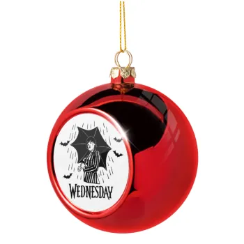 Wednesday Addams, Christmas tree ball Red 8cm