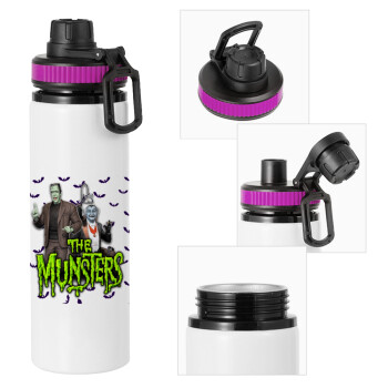 The munsters, Metallic water bottle with safety lid, 850ml aluminum