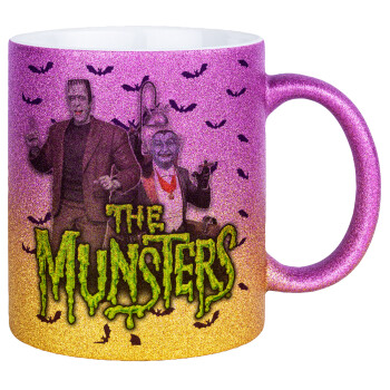 The munsters, Κούπα Χρυσή/Ροζ Glitter, κεραμική, 330ml