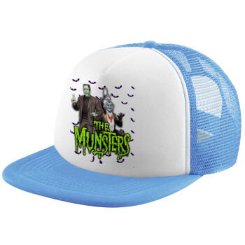 The munsters, Καπέλο Soft Trucker με Δίχτυ Γαλάζιο/Λευκό