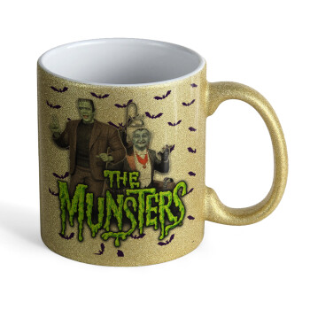 The munsters, Κούπα Χρυσή Glitter που γυαλίζει, κεραμική, 330ml