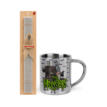 The munsters, Easter Set, metallic thermal cup (300ml) & Easter aromatic flat candle (30cm) (GRAY)