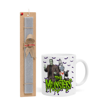 The munsters, Πασχαλινό Σετ, Κούπα κεραμική (330ml) & πασχαλινή λαμπάδα αρωματική πλακέ (30cm) (ΓΚΡΙ)
