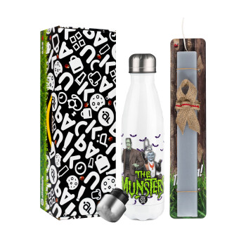 The munsters, Easter candle, metallic white thermos bottle (500ml) & aromatic flat candle (30cm) (GRAY)