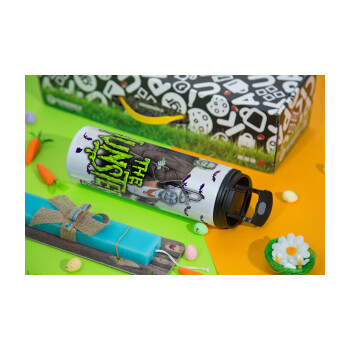 The munsters, Easter candle,Travel Tumbler 2 Lids, with metal straw & cleaning brush & aromatic flat candle (30cm) (BLUE)