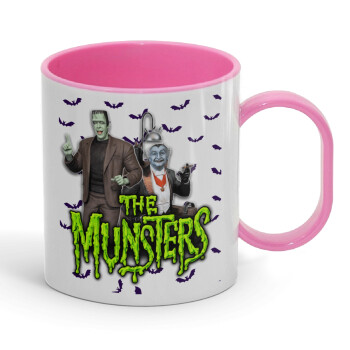 The munsters, Κούπα (πλαστική) (BPA-FREE) Polymer Ροζ για παιδιά, 330ml