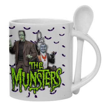 The munsters, Ceramic coffee mug with Spoon, 330ml (1pcs)