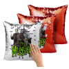 Μαξιλάρι καναπέ Μαγικό Κόκκινο με πούλιες 40x40cm περιέχεται το γέμισμα