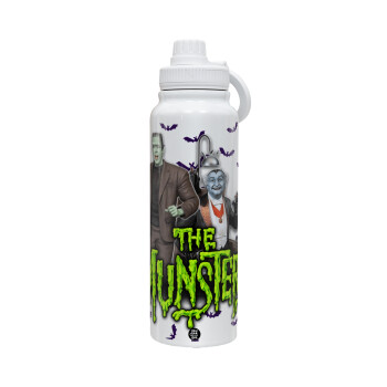 The munsters, 1L Stainless Steel Thermal Bottle with Phone Holder & Double Wall Insulation