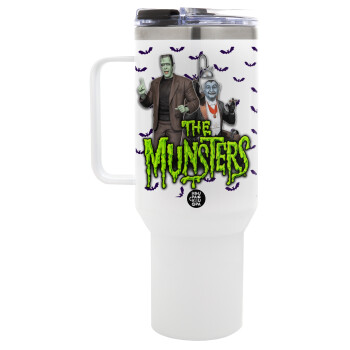 The munsters, Mega Stainless steel Tumbler with lid, double wall 1,2L