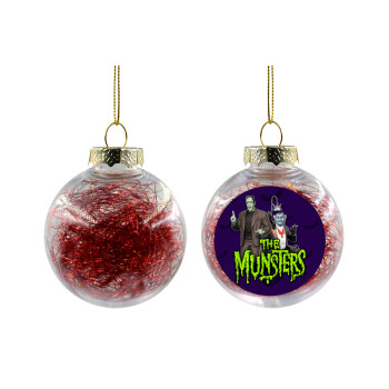 The munsters, Χριστουγεννιάτικη μπάλα δένδρου διάφανη με κόκκινο γέμισμα 8cm