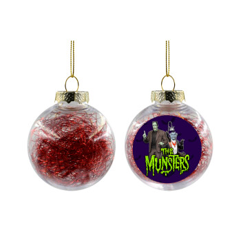 The munsters, Transparent Christmas tree ball ornament with red filling 8cm