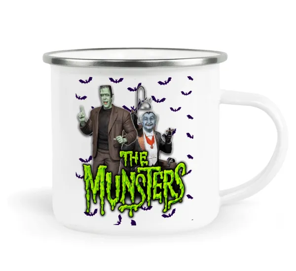 The munsters — Metallic enamel cup white 360ml