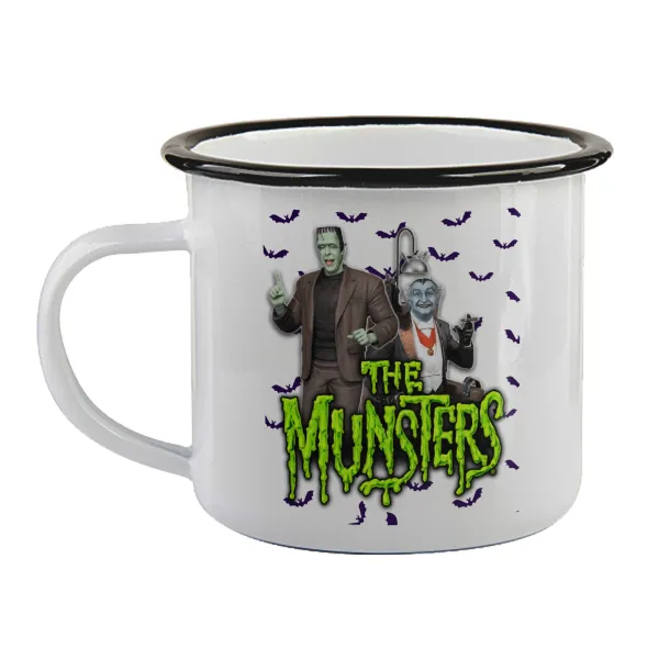 The munsters — Enamel mug with black rim, 360ml