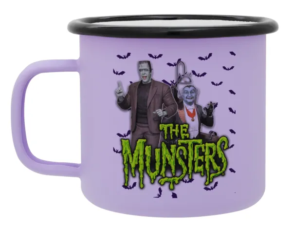 The munsters — Metal enamel mug, matte light pastel purple, 360ml