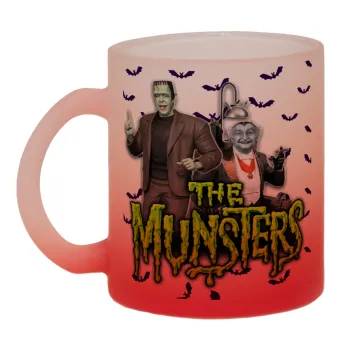 The munsters, Κούπα γυάλινη δίχρωμη με βάση το κόκκινο ματ, 330ml