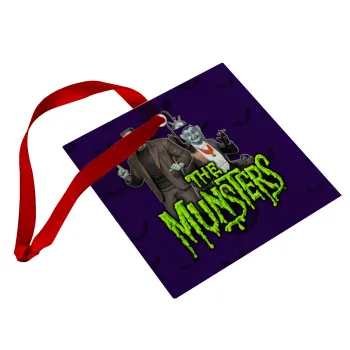 The munsters, Στολίδι Χριστουγεννιάτικο στολίδι γυάλινο τετράγωνο 9x9cm