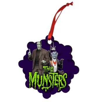 The munsters, Στολίδι Χριστουγεννιάτικο στολίδι snowflake ξύλινο 7.5cm