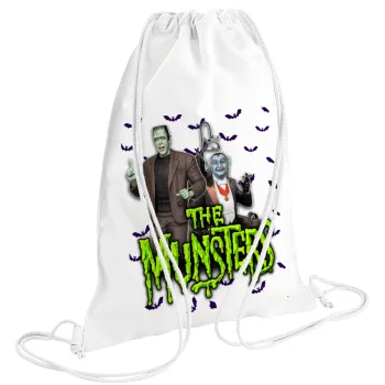 The munsters, Τσάντα πλάτης πουγκί GYMBAG λευκή (28x40cm)