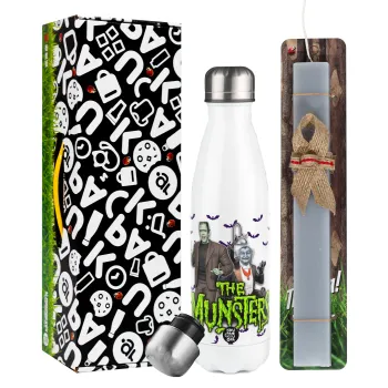 The munsters, Easter candle, metallic white thermos bottle (500ml) & aromatic flat candle (30cm) (GRAY)