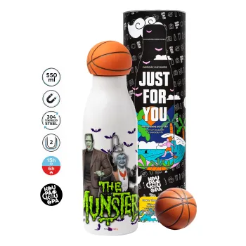The munsters, Μπάλα μπάσκετ μεταλλικό παγούρι θερμός, διπλού τοιχώματος, 550ml