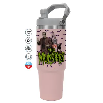 The munsters, ΡΟΖ χρώματος Θερμός Ανοξείδωτο 890ml (30oz) με χερούλι