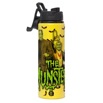 The munsters, Μεταλλικό παγούρι νερού με καπάκι ασφαλείας, αλουμινίου 850ml