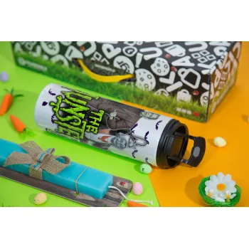 The munsters, Πασχαλινή Λαμπάδα με Travel Tumbler θερμό με διπλό καπάκι (600ml, BPA free) & κερί αρωματικό πλακέ (30cm) (ΤΙΡΚΟΥΑΖ)